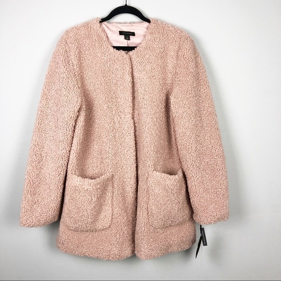 Halogen Pink Teddy Coat Size XL - Picture 3 of 8